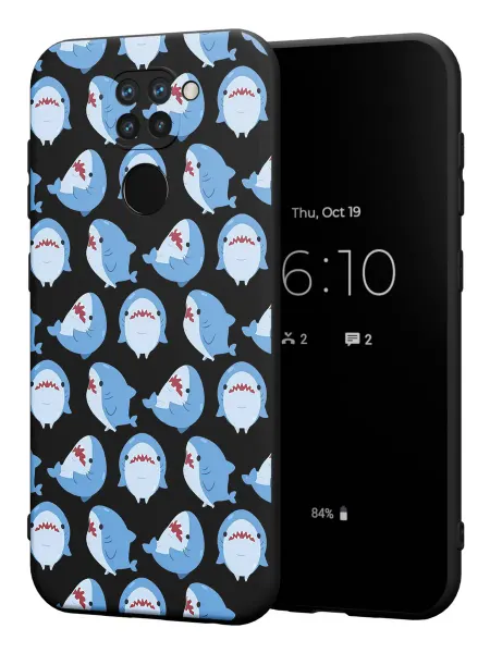 PBl store Чехол на Xiaomi Redmi Note 9 с принтом Акула