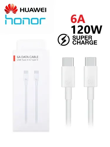 Кабель Type-C - Type-C Huawei/Honor (6A, 120W, чип SuperCharger), 1м, белый