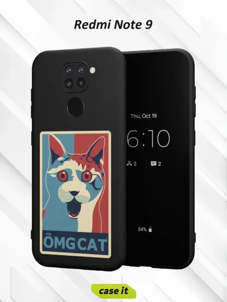 Case it Чехол на Redmi Note 9с принтом OMG котик