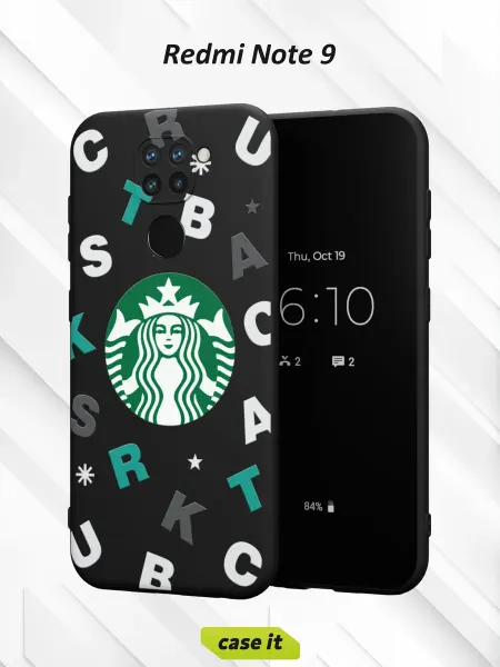 Case it Чехол на Redmi Note 9с принтом Starbucks