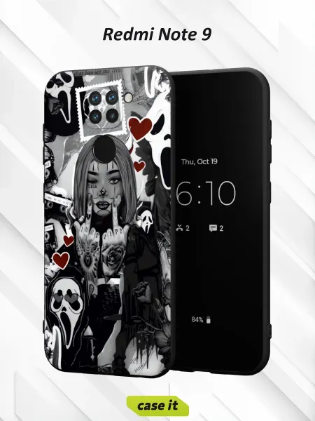 Case it Чехол на Redmi Note 9с принтом Готическая девушка