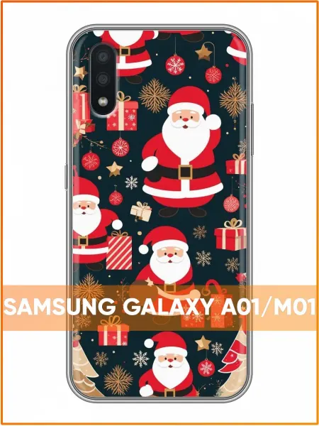 Case Face Чехол на Samsung Galaxy A01 с принтом Новый Год Санта