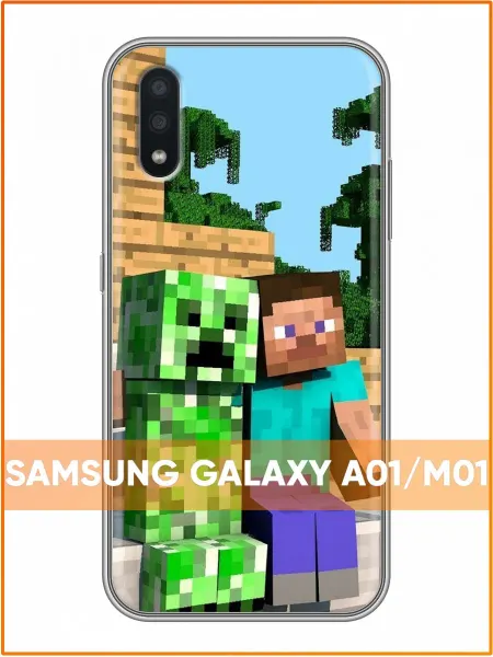 Case Face Чехол на Samsung Galaxy A01 с принтом Майнкрафт