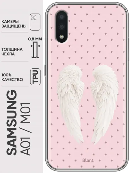 Trendmall Чехол на Samsung Galaxy M01, A01 для девушки англе горошек