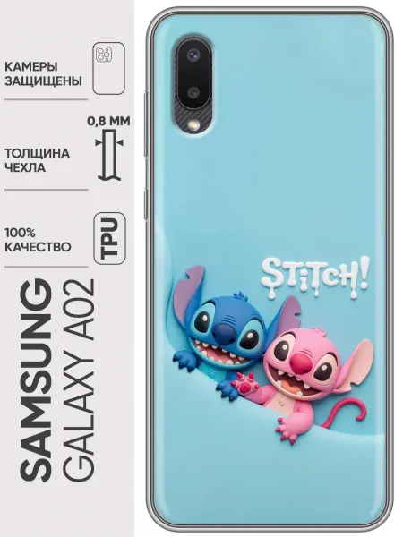 Trendmall Чехол на Samsung Galaxy A02 Лило и Стич для девочки