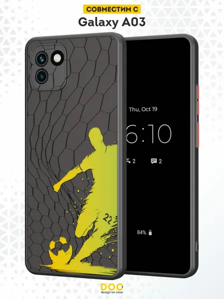DesignOnCase Чехол Бампер на Samsung A03 с принтом футболист