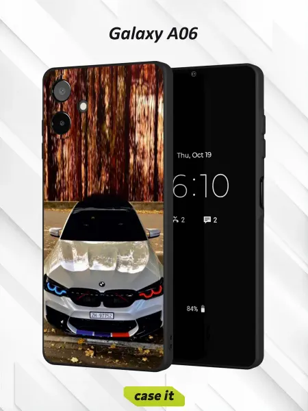 Case it Чехол на Samsung A06 с принтом BMW белого цвета