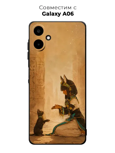 Vip Case Чехол на Samsung Galaxy A06 Черный Египетский Кот