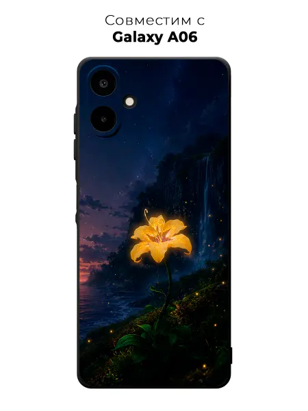 Vip Case Чехол на Samsung Galaxy A06 Золотая лилия под звёздным небом