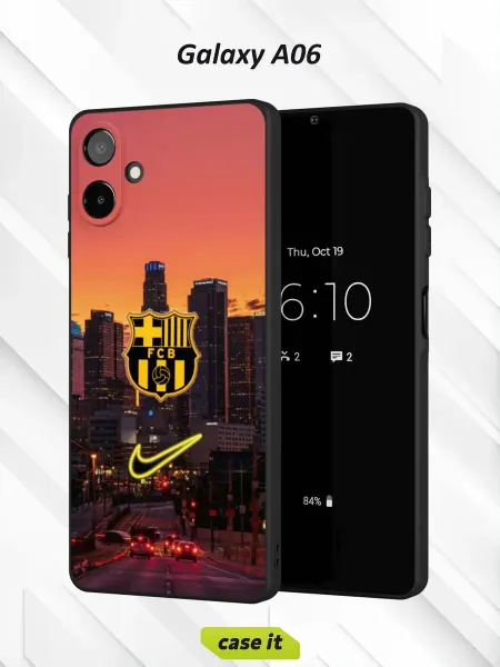 Case it Чехол на Samsung A06 с принтом фон вечернего мегаполиса