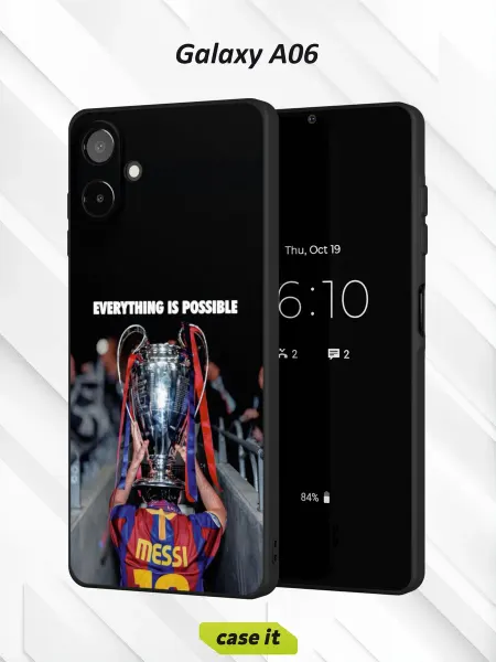 Case it Чехол на Samsung A06 с принтом Месси и кубок Лиги