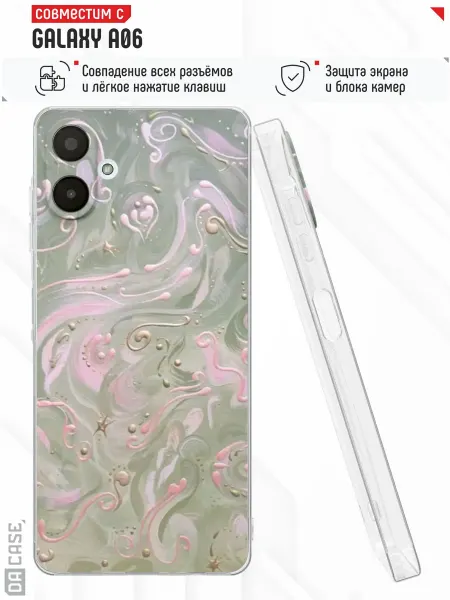 DACase Чехол на Samsung A06 с принтом Мрамор