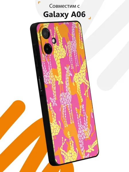 Мобилиус Чехол на Samsung A06 с принтом Жирафы