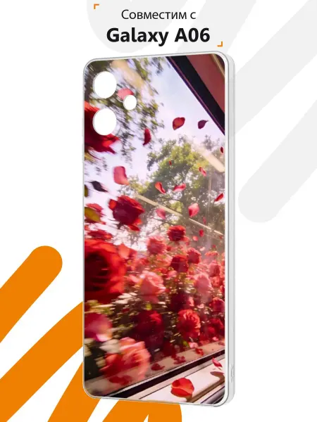 Мобилиус Чехол на Samsung A06 с принтом Цветы