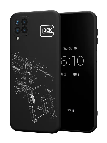 PBl store Чехол на Samsung A12 с военным принтом Glock
