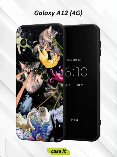Case it Чехол на Samsung A12с принтом Космические коты
