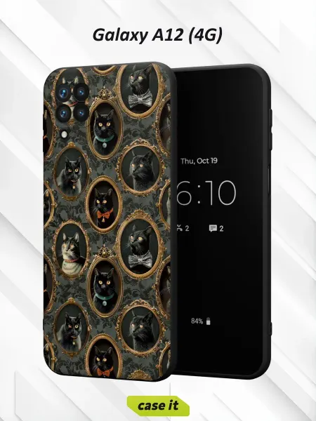 Case it Чехол на Samsung A12с принтом Портреты кошек