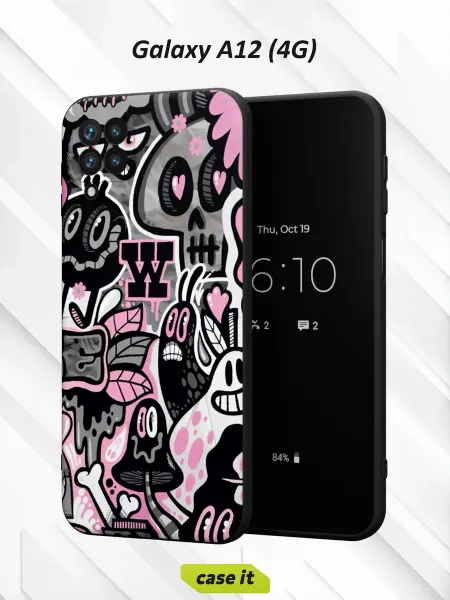 Case it Чехол на Samsung A12с принтом Рожицы
