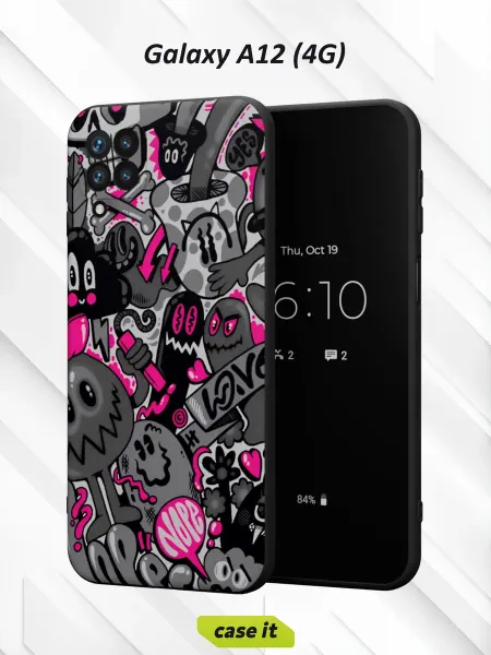 Case it Чехол на Samsung A12с принтом Эмо смайлы