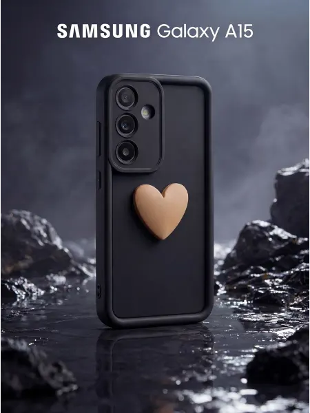 URBAZZA Чехол на Samsung Galaxy A15 с объёмным сердцем