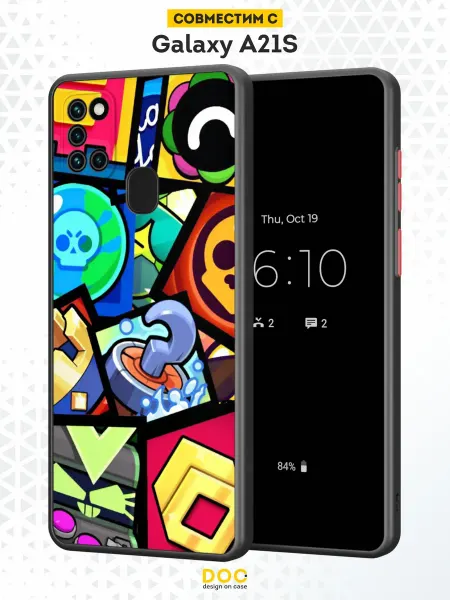 DesignOnCase Чехол Бампер на Samsung A21S с принтом Brawl Stars