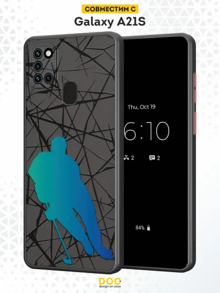 DesignOnCase Чехол Бампер на Samsung A21S с принтом хоккеист