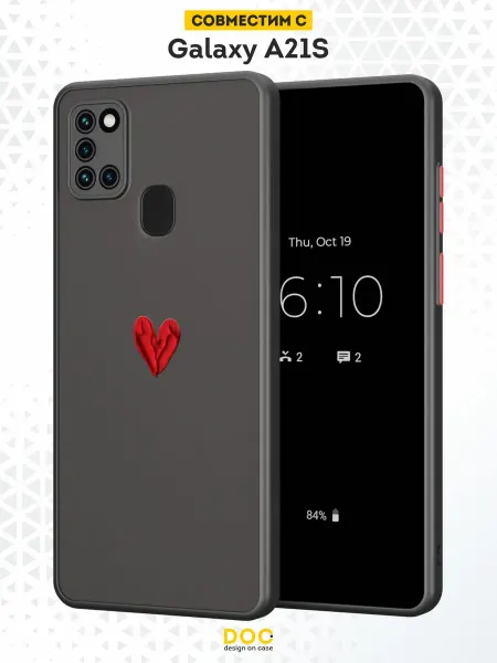 DesignOnCase Чехол Бампер на Samsung A21S с принтом Сердце