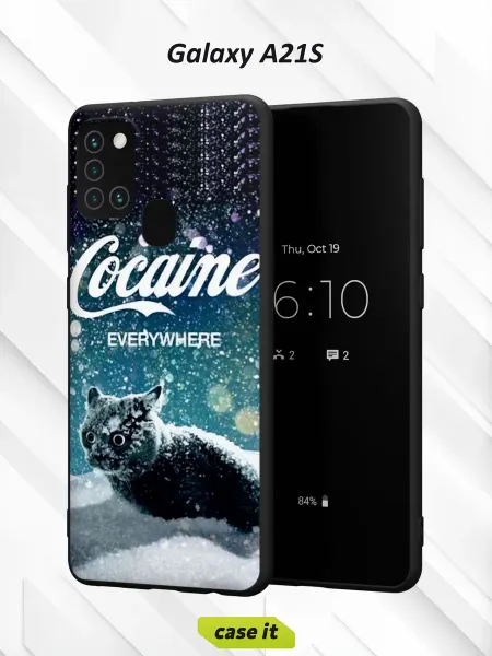 Case it Чехол на Samsung A21Sс принтом Снежный кот