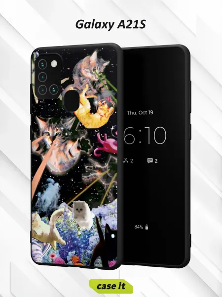 Case it Чехол на Samsung A21Sс принтом Космические коты