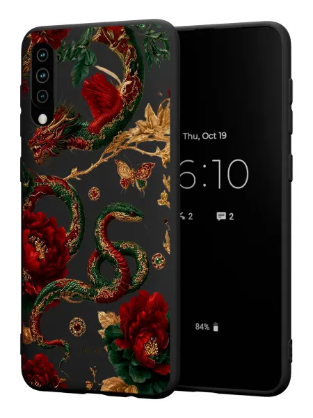 PBl store Чехол на Samsung A50 A30S A50S с принтом Змеи и розы