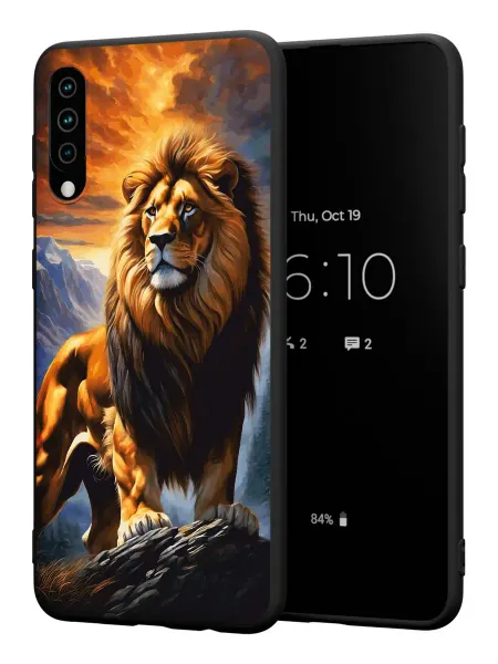 PBl store Чехол на Samsung A50 A30S A50S с принтом Лев и надпись