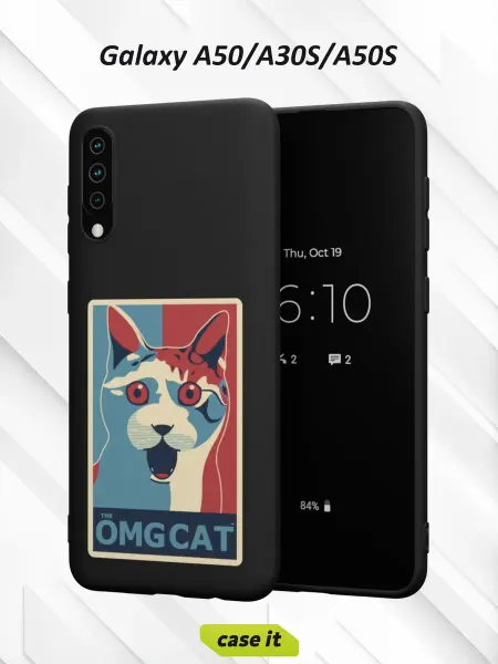 Case it Чехол на Samsung A50 A30S A50Sс принтом OMG котик