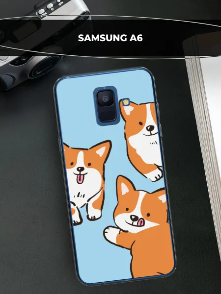 SAMSUNG Чехол на Galaxy A6 с собакой