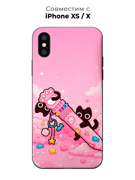 Vip Case Чехол на Apple iPhone X Xs Котята и Розовая Эстетика