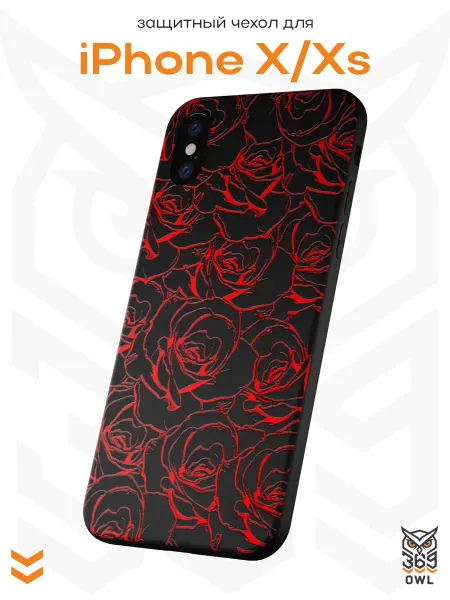 OWL369 Чехол на Apple iPhone X и XS с принтом Розы