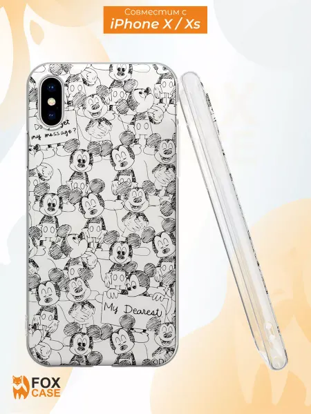 Fox Case Чехол на iPhone X и XS с принтом Микки Маус