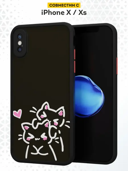 DesignOnCase Чехол бампер на iPhone X XS с принтом Котики