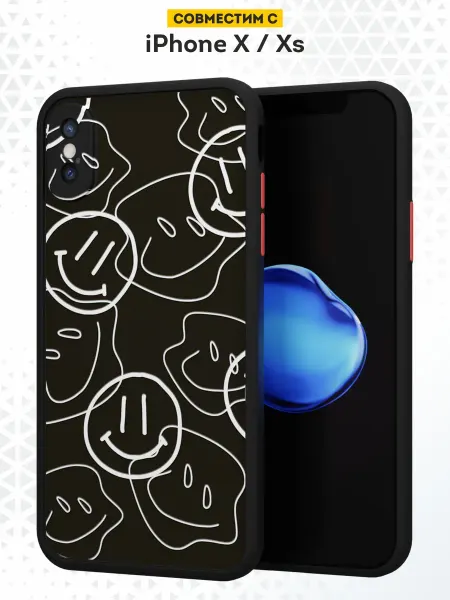 DesignOnCase Чехол бампер на iPhone X XS с принтом Смайл