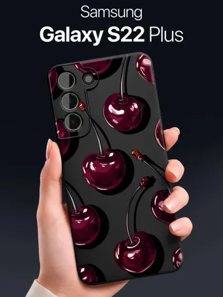 SCDesign Чехол на Galaxy S22 Plus с вишнями