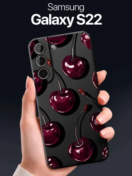 SCDesign Чехол на Galaxy S22 с вишнями