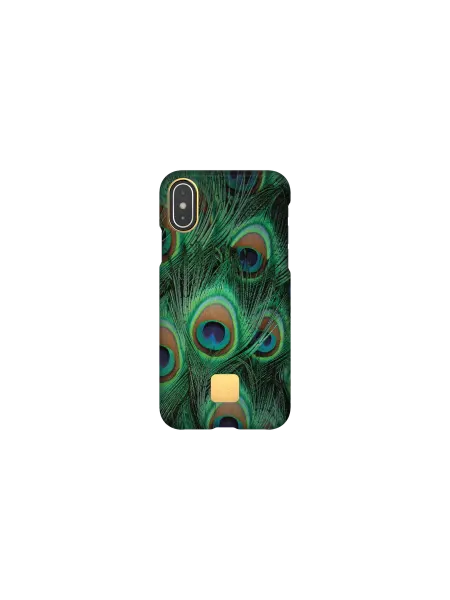 Happy Plugs Чехол на iPhone X Xs, Peacock, перо павлина