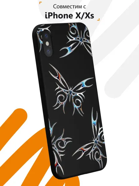 Мобилиус Чехол на iPhone X и XS с принтом Бабочка