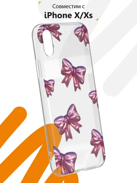 Мобилиус Чехол на iPhone X и XS с принтом Бант