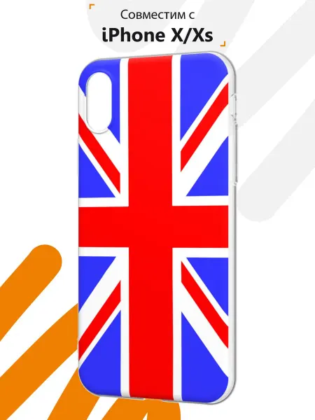 Мобилиус Чехол на iPhone X и XS с принтом Британский флаг