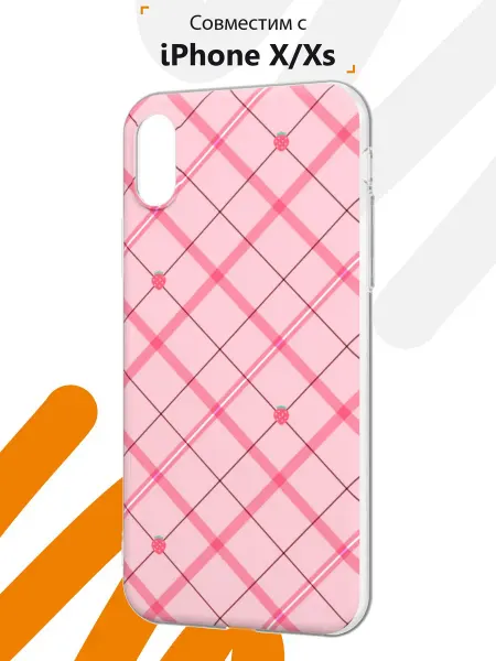 Мобилиус Чехол на iPhone X и XS с принтом Клетчатый