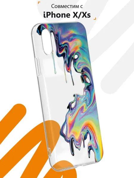 Мобилиус Чехол на iPhone X и XS с принтом Краски
