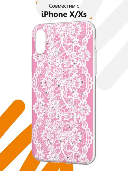 Мобилиус Чехол на iPhone X и XS с принтом Кружево