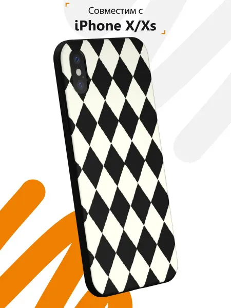 Мобилиус Чехол на iPhone X и XS с принтом Ромбы