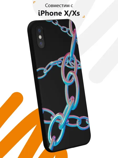 Мобилиус Чехол на iPhone X и XS с принтом Цепь