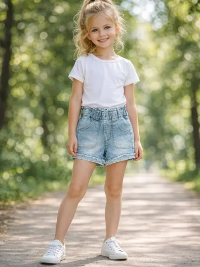 Шорты для девочки, джинсовые, детские капри, х/б деним, 7-13 лет, рост 122-158 см
